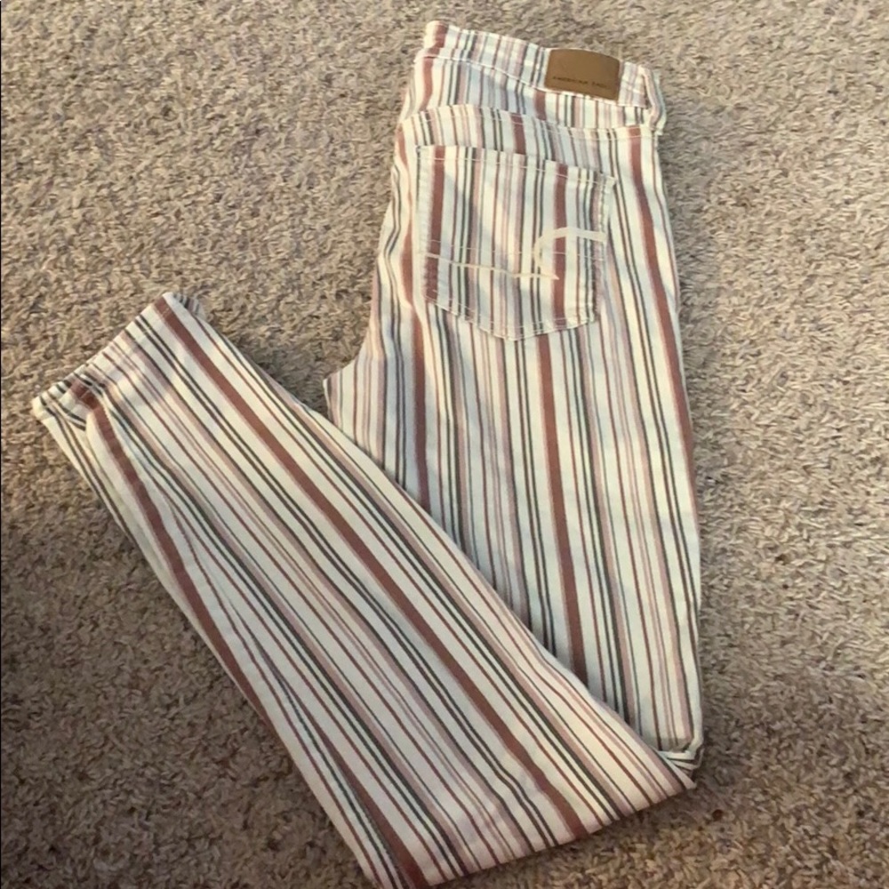 American Eagle Striped Jeans